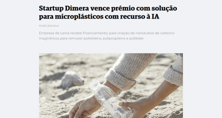 Startup Dimera vence prémio com solução para microplásticos com recurso à IA