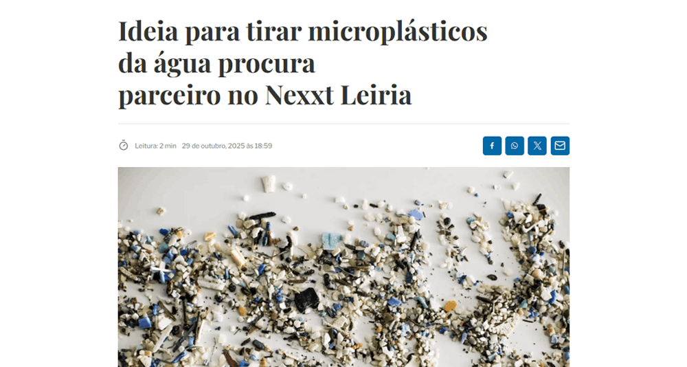 Ideia para tirar microplásticos da água procura parceiro no Nexxt Leiria